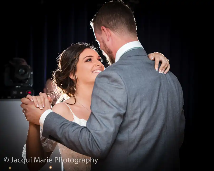 Wedding photograph of bride and groom's first dance by Hampshire Wedding Photographer Jacqui Marie Photography