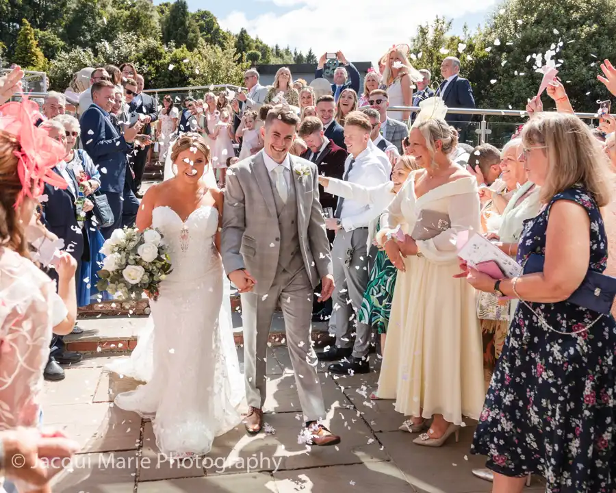 Confetti wedding photograph at Old Thorns, Hampshire by Hampshire Wedding Photographer Jacqui Marie Photography